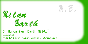 milan barth business card